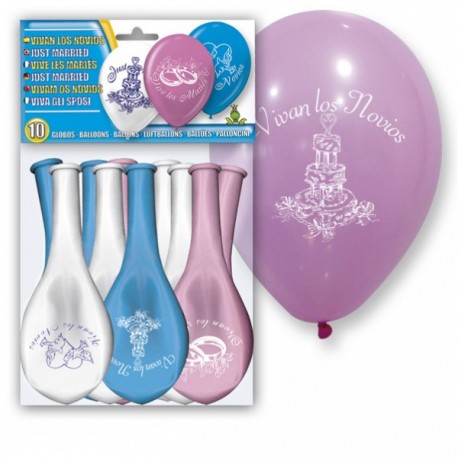 Set 10 Globos "Vivan los novios" Set 10 Globos "Vivan los novios"