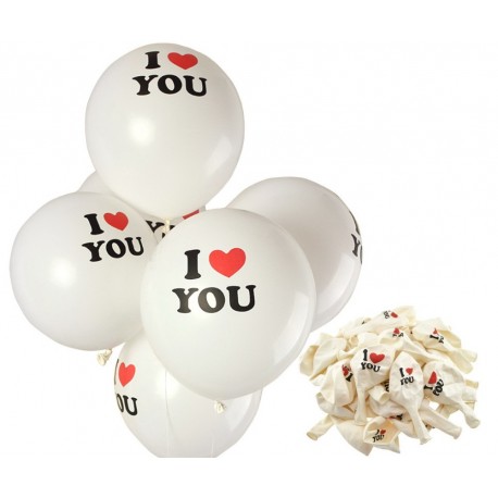 Set 100 globos "I LOVE YOU"