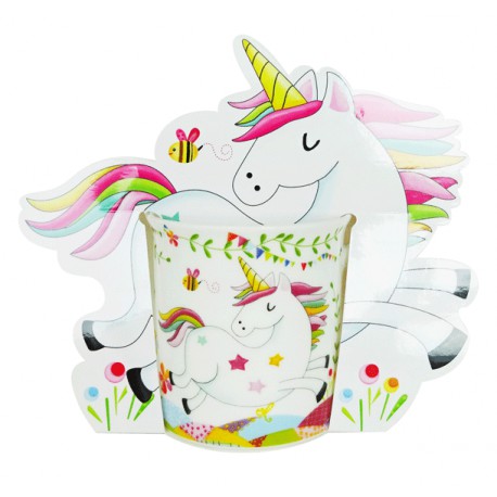 TAZA UNICORNIO PRESENTADA EN BOLSA DE REGALO