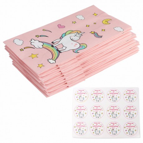 LOTE DE 12 BOLSAS DE PAPEL "UNICORNIOS" PARTY LOTE DE 12 BOLSAS DE PAPEL "UNICORNIOS" PARTY