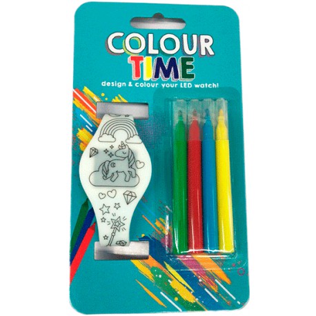 RELOJ LED PARA COLOREAR + 4 ROTULADORES RELOJ LED PARA COLOREAR + 4 ROTULADORES