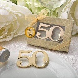 Abrebotellas 50 aniversario en caja de regalo. Detalles bodas de Oro -  Detalles 25 y 50 Aniversario -  - DICRAF IMPORT SL  B54968151