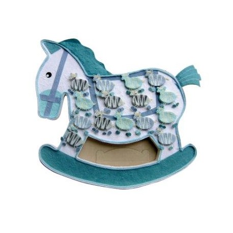Expositor caballo azul + 15 cajitas cebras Expositor caballo azul + 15 cajitas cebras